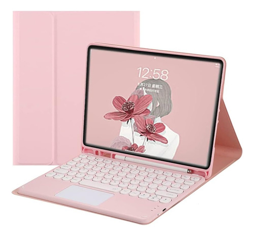 Funda Con Teclado Marca Henghui / Para iPad 10.9  /pink