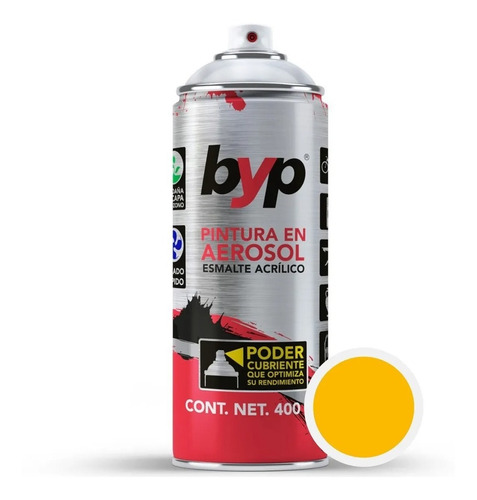 Pintura Aerosol Byp Esmalte Acrílico 400ml Amarillo Canario