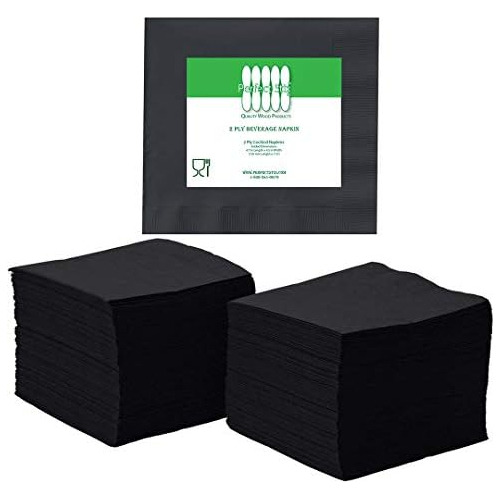 200 Servilletas De Papel Negras De 2 Capas De  Ware - S...