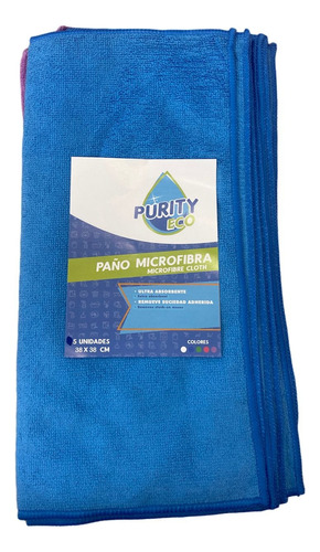 Pack 5 Paños Microfibra Para Secado De Auto Purity Eco