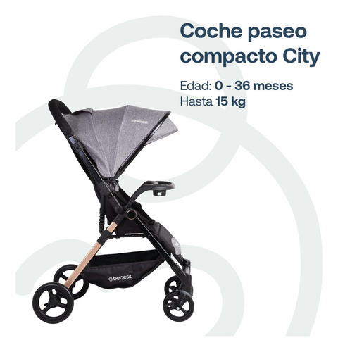 Carriola Infantil BB2200QB100G Reversible Reclinable Gris Bebesit