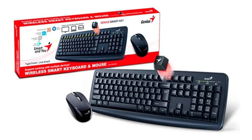Kit Combo Inalambrico Teclado + Mouse Genius Smart Km-8100