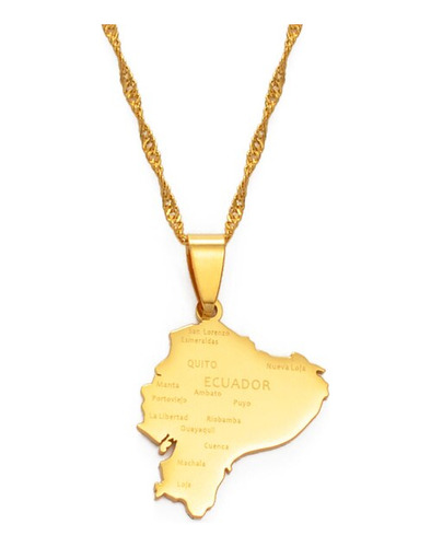 Anniyo-collar Con Collar De Mapa De Perú Para  Gold