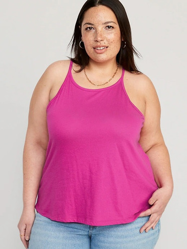 Musculosa Old Navy Relaxed Halter Tank Top Fucsia Plus Size