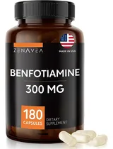 Comprar Benfotiamina 300mg Zenavea (180 Cápsulas)  Hecho En Usa