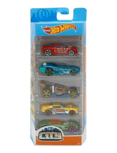 Vehículo Hot Wheels Die Cast Paquete 5 Autos Varios Modelos