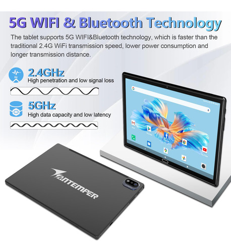 Tablet Android 13 Más Nuevo De 2024 De 10 Pulgadas, 5g Wifi