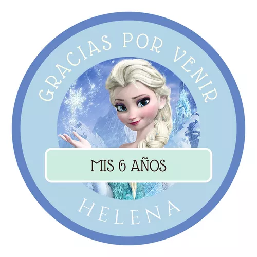 Frozen personalizado gracias por venir a mi fiesta de cumpleaños 24  pegatinas, cono de cariño, bolsas de fiesta