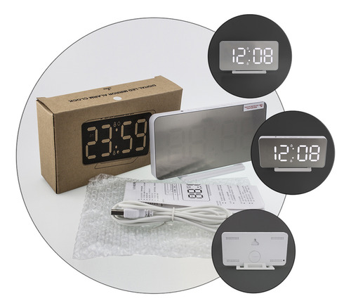 Reloj Despertador Con Número Led De Temperatura Para Decorac