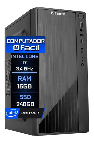 Imagem 1 de 4 de Computador Fácil Intel Core I7 3.4ghz 16gb Ssd 240gb 