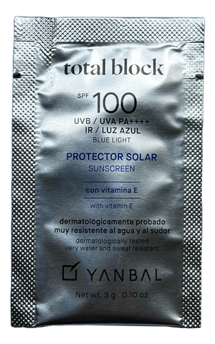 Sachet Total Block Spf 100 3 Gr Yanbal - g a $1833
