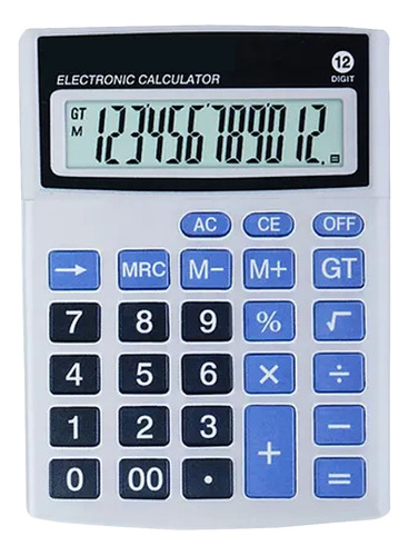 Calculadora Electrónica 12 Digito Pantalla Lcd Pac01001 Gris