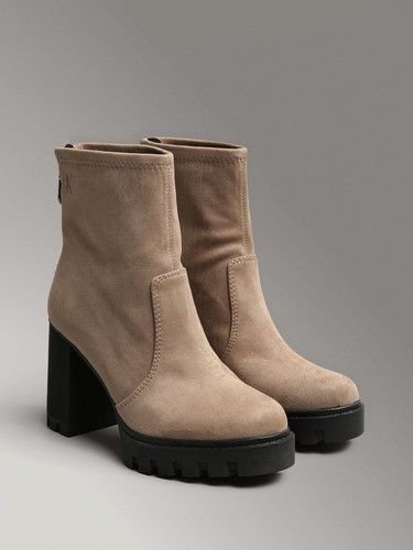 Botas Heel Platform Zip Beige Calvin Klein