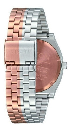 Imagen 2 de 3 de Reloj Análogo Nixon Time Teller Rose Gold/silver