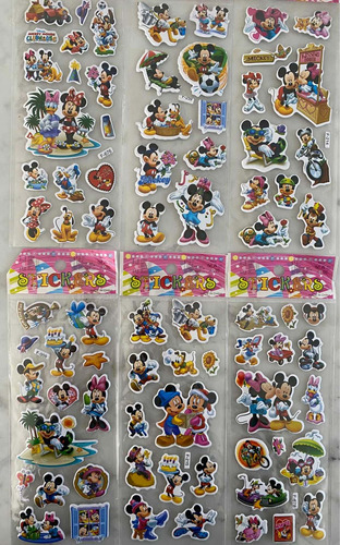 6 Láminas De Stickers Mickey Mouse