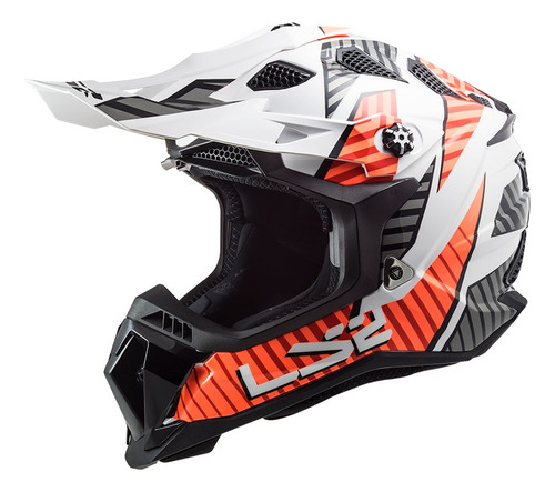 Casco Mx 700 Ls2 Evo Astro White Orange