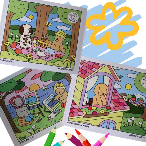 Livro De Colorir Bobbie Goods Com Desenhos Variados E Detalhados - Original - Crianças Adultos