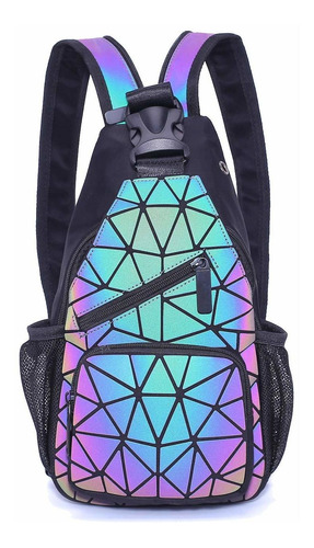 Mochilas Geométricas Luminosas, Bolso Reflectante Holo...