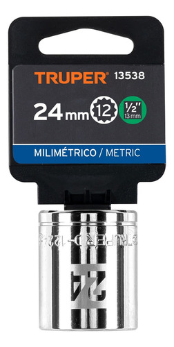 Dado 1/2' 12 Puntas Milimetrico 24 Mm Truper 13538 Color Plateado