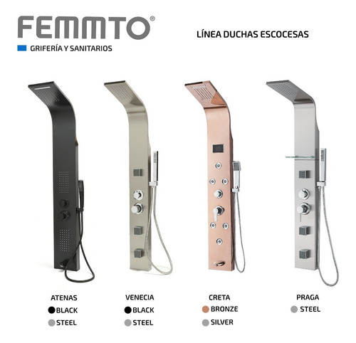 Imagen 6 de 10 de Columna Ducha Escocesa Femmto Griferia Cascada Hidromasaje