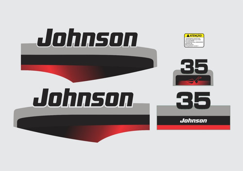 Johnson 35 Hp Motor De Popa Decalques Adesivo