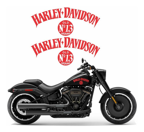 Par Emblema Adesivos Compatível Tanque Harley Davidson Ha013