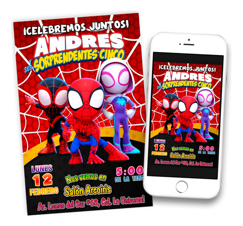 Invitación Digital Spidey Y Sus Sorprendentes Amigos 02