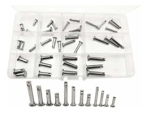 44 Pcs 304 Stainless Steel Flat Head With Hole Pin With Sing