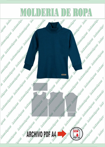 Molderia Textil Imprimible  En Pdf A4 Polera Niño/as
