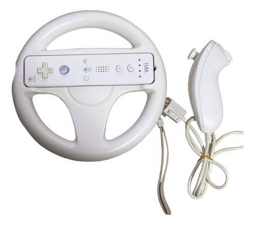 Volante Nintendo Wii Completo + Nunchuck - Usados