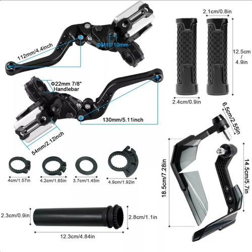 Cubrepuños Moto Pulsar N250 N160 Ns200 Rs200 Ns160 Space Black Izquierdo/derecho