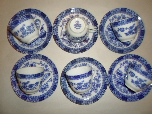 152- Tazas De Café Porcelana Tsuji Old Blue 6 Unidades