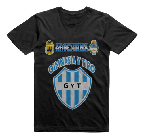 Remera Algodon Negra Gimnasia Y Tiro Salta