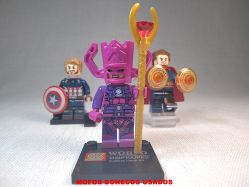 Marvel Minifigures Dr Estranho, Cap América Galáctus Bonecos (Usado)