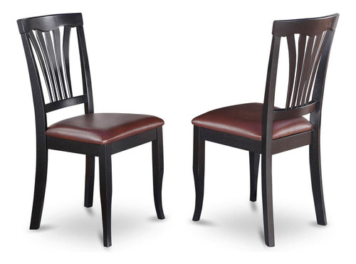 East West Furniture Avc-blk-lc Juego De 2 Sillas De Madera