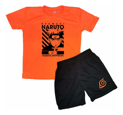 Conjunto Deportivo Naruto Niño/ Niña Remera Más Short