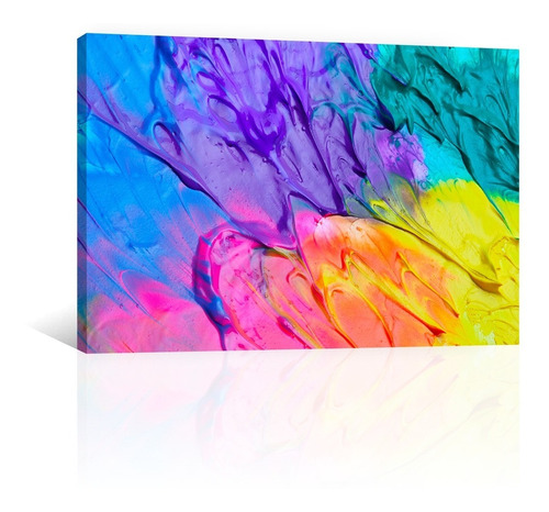 Cuadro Decorativo Canvas Abstracto Pintura De Colores