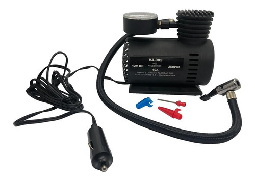 Imagen 1 de 9 de Mini Compresor Inflador Aire 12v Auto Medidor Presión 250psi