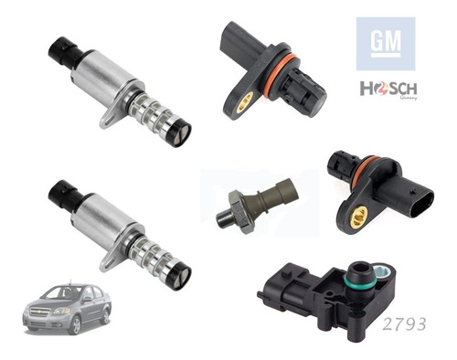 Kit 4 Sensores Y 2 Valvulas Solenoide  Gm Sonic Trax Aveo G3