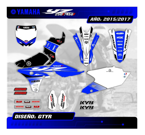 Kit Calcos Gráfica Yamaha Yzf 250/450 - 2015/17 