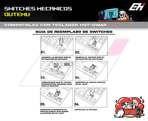 Set De Switches Outemu Para Teclado Mecanico (kit X100 Unid)