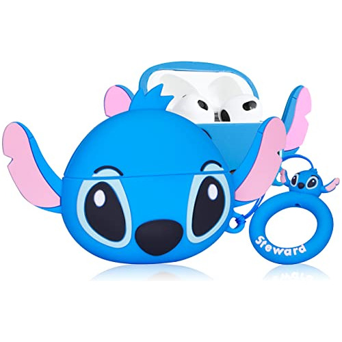 Funda De Silicona Para Apple AirPods 3 Stitch Azul