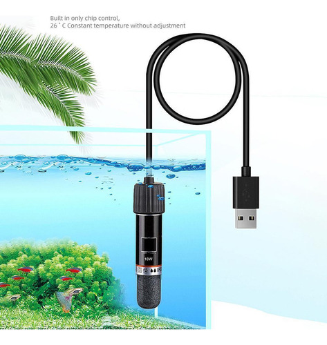 Para 10w Pez Mini Pez De Acuario Calentador De Termostato