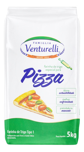 Farinha de Trigo Tipo 1 para Pizza Famiglia Venturelli Pacote 5kg