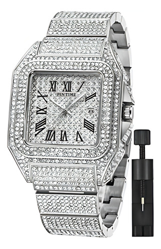 Gosasa Moda Hip Hop Reloj De Cristal Para Hombre Bling Bling