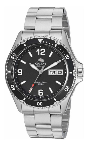 Reloj Orient Faa02001b Hombre Automatico Diver 200m Color de la malla Plateado Color del bisel Negro Color del fondo Negro