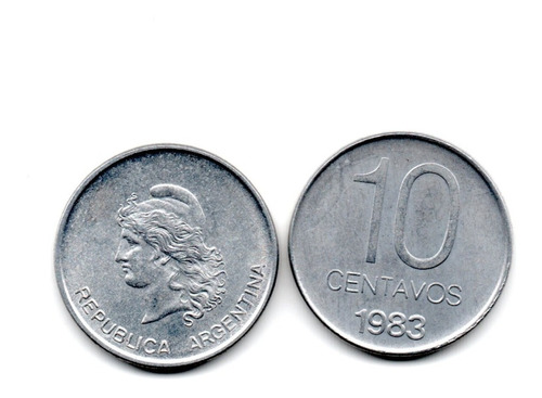 Argentina Moneda 10 Centavos Año 1983 Peso Argentino Aunc-