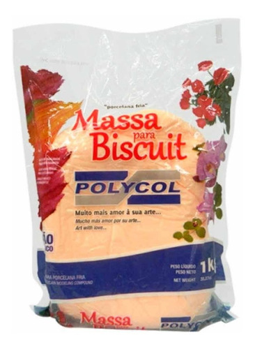 Massa De Biscuit Polycol 1kg Cor Marfim