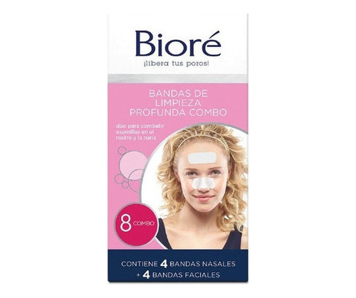 Biore Bandas Limpieza Profunda Para Rostro Y Nariz 8u