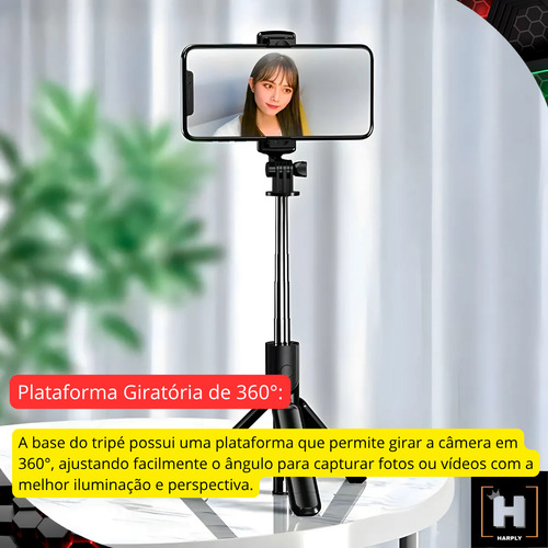Bastão Selfie Tripé Ajustável Com Controle Para Smartphone